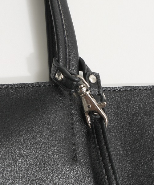 WEGO（ウィゴー）の「WEGO/フェイクレザーフラットトートバッグ（トートバッグ・メンズ・ネイビー/ブラック/ホワイト/ブラウン・FREE）」の11枚目の写真