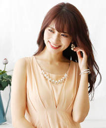 PourVous（プールヴー）の「ノースリーブ&ミニ丈 ワンピースドレス タック シフォン 大きいサイズ 結婚式 フォーマル オケージョンドレス お呼ばれ 二次会 成人式 同窓会 謝恩会 20代 30代（ドレス・レディース）」