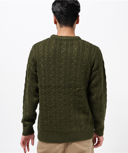 WEGO（ウィゴー）の「WEGO/ケーブルクルーネックニット（ニット/セーター・メンズ・ネイビー/ブラウン/ホワイト/ワイン/カーキ/ブラック/ブルー/グレー・SMALL/LARGE/MEDIUM）」の10枚目の写真