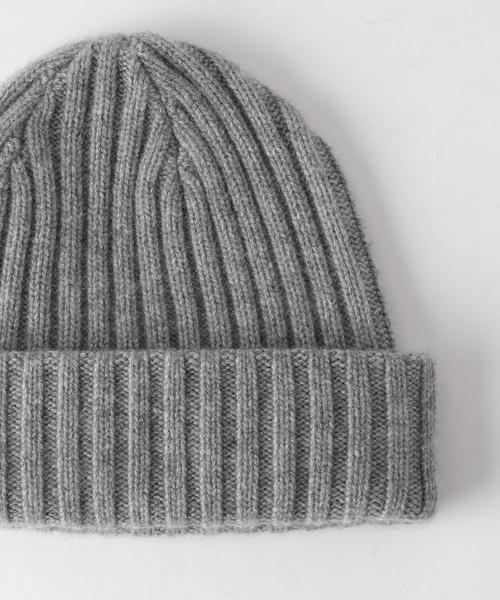 BEAUTY&YOUTH UNITED ARROWS(ビューティーアンドユースユナイテッドアローズ)の「BY カシミヤ リブ ワッチキャップ◆(ニットキャップ/ビーニー・メンズ・オフホワイト/ライトグレー/ブラウン/ケリー/ネイビー・FREE)」の3枚目の写真