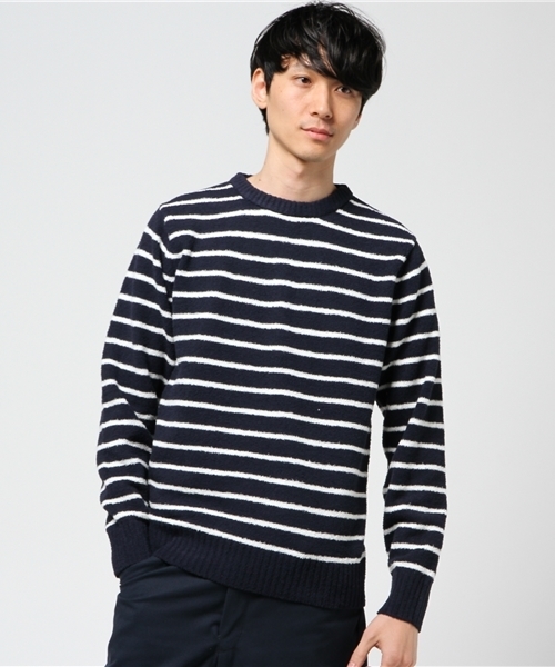 VENCEEXCHANGE（ヴァンスエクスチェンジ）の「ボアニットクルーネックプルオーバー（ニット/セーター・メンズ・ネイビー/グレー・LARGE/MEDIUM）」の10枚目の写真