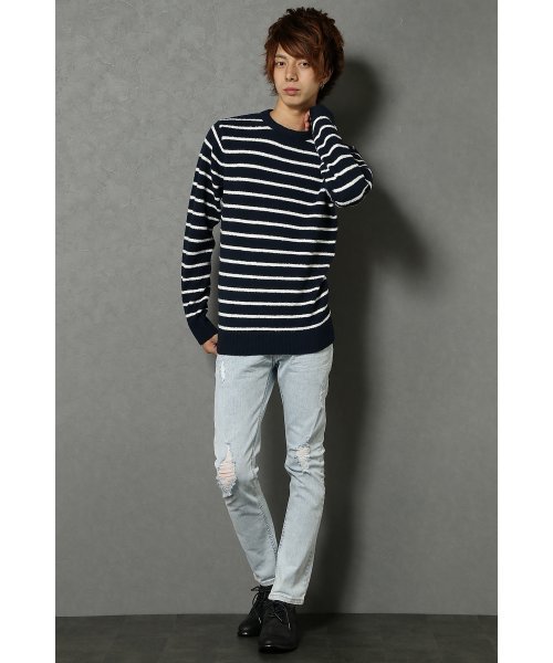 VENCEEXCHANGE（ヴァンスエクスチェンジ）の「ボアニットクルーネックプルオーバー（ニット/セーター・メンズ・ネイビー/グレー・LARGE/MEDIUM）」の14枚目の写真