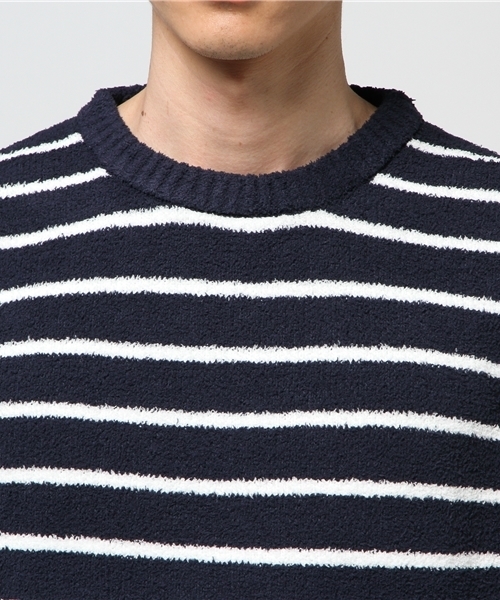 VENCEEXCHANGE（ヴァンスエクスチェンジ）の「ボアニットクルーネックプルオーバー（ニット/セーター・メンズ・ネイビー/グレー・LARGE/MEDIUM）」の5枚目の写真