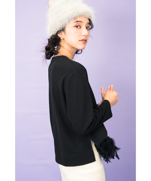 DOLLUPOOPS（ドールアップウップス）の「<doll up oops> フェザーニット　プルオーバー（Tシャツ/カットソー・レディース・ホワイト/ブラック・38）」の13枚目の写真
