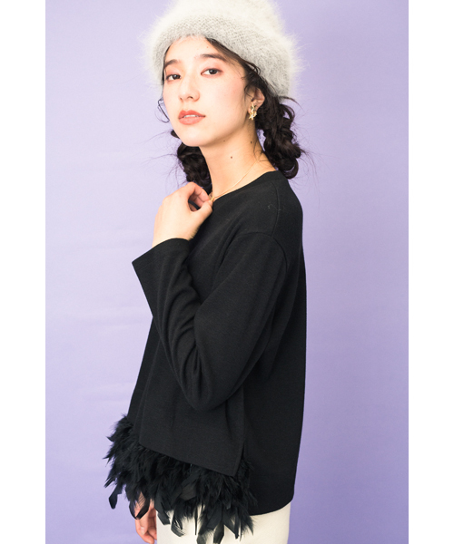 DOLLUPOOPS（ドールアップウップス）の「<doll up oops> フェザーニット　プルオーバー（Tシャツ/カットソー・レディース・ホワイト/ブラック・38）」の12枚目の写真