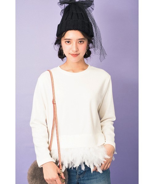 DOLLUPOOPS（ドールアップウップス）の「<doll up oops> フェザーニット　プルオーバー（Tシャツ/カットソー・レディース・ホワイト/ブラック・38）」の21枚目の写真