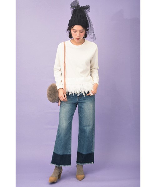 DOLLUPOOPS（ドールアップウップス）の「<doll up oops> フェザーニット　プルオーバー（Tシャツ/カットソー・レディース・ホワイト/ブラック・38）」の15枚目の写真