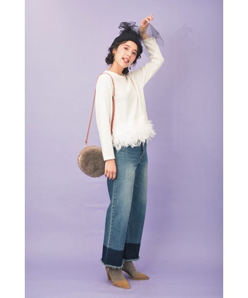 DOLLUPOOPS（ドールアップウップス）の「<doll up oops> フェザーニット　プルオーバー（Tシャツ/カットソー・レディース・ホワイト/ブラック・38）」の16枚目の写真