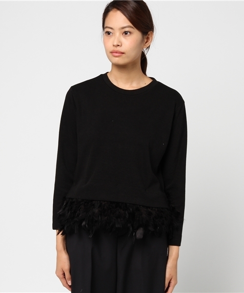 DOLLUPOOPS（ドールアップウップス）の「<doll up oops> フェザーニット　プルオーバー（Tシャツ/カットソー・レディース・ホワイト/ブラック・38）」の3枚目の写真