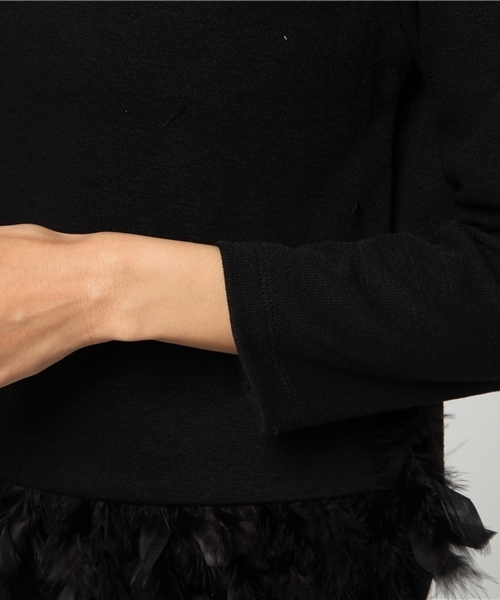 DOLLUPOOPS（ドールアップウップス）の「<doll up oops> フェザーニット　プルオーバー（Tシャツ/カットソー・レディース・ホワイト/ブラック・38）」の7枚目の写真