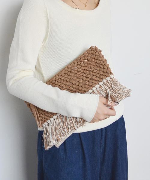 SHIPS(シップス)の「フリンジクラッチ ◇(クラッチバッグ・レディース・キャメル/ブラック・ONE SIZE)」の12枚目の写真