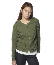 AMERICAN RAG CIE | AMERICANRAGCIEノーカラーブルゾン(213-AGQ-L111-BL058)(ミリタリージャケット)