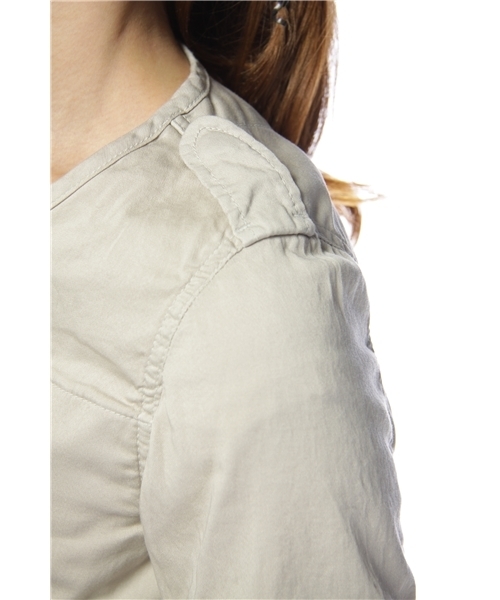 AMERICAN RAG CIE（アメリカンラグシー）の「AMERICANRAGCIEノーカラーブルゾン(213-AGQ-L111-BL058)（ミリタリージャケット・レディース・ライトベージュ/カーキ・フリー）」の7枚目の写真