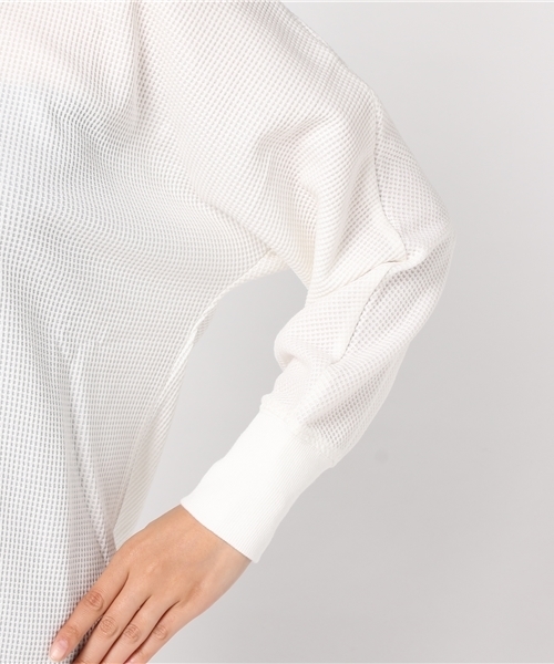MERLOT（メルロー）の「サーマルドルマンVネックプルオーバー1062（Tシャツ/カットソー・レディース・ホワイト/ブラック/グレー/カーキ・FREE）」の9枚目の写真