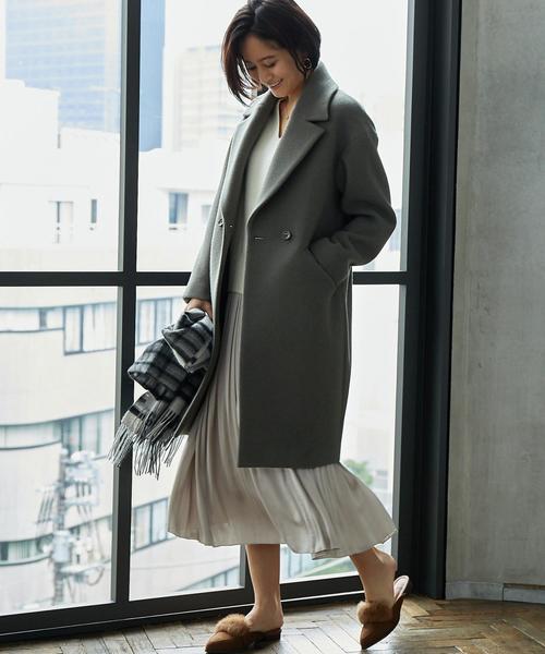 green label relaxing（グリーンレーベルリラクシング）の「KF サテン ランダムプリーツスカート ◆（スカート・レディース・ライトグレー/ネイビー/ピンク・FREE）」の11枚目の写真