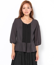 JENEVIEVE | シフォンジョーゼット配色ブラウス(シャツ/ブラウス)