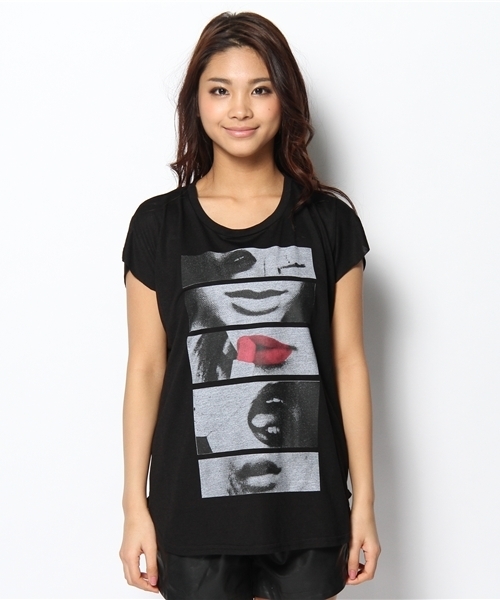 LOVE BOAT(ラブ・ボート)の「FIVE LIP Tシャツ(Tシャツ/カットソー・レディース・ホワイト系/ブラック系・FREE)」の3枚目の写真
