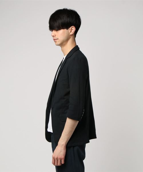 Luv maison（ラブメゾン）の「鹿の子7分袖テーラードジャケット（テーラードジャケット・メンズ・ブラック/ネイビー・L/M）」の4枚目の写真