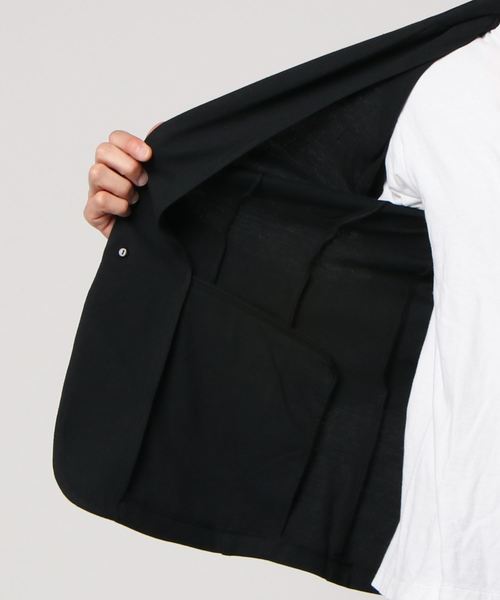 Luv maison（ラブメゾン）の「鹿の子7分袖テーラードジャケット（テーラードジャケット・メンズ・ブラック/ネイビー・L/M）」の3枚目の写真