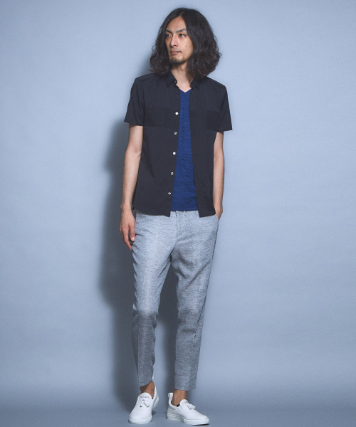 5351 POUR LES HOMMES（ゴーサンゴーイチプールオム）の「コンビネーション半袖シャツ（シャツ/ブラウス・メンズ・ホワイト/ネイビー/ブラック・44/46/48）」の21枚目の写真