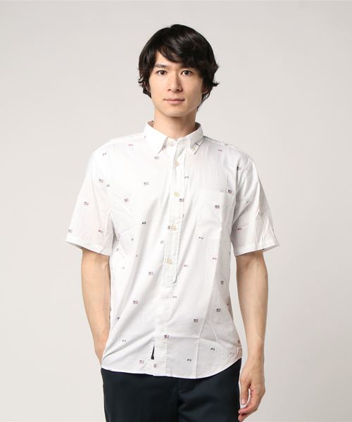 マックレガー ボタンダウン半袖シャツ メンズ 111163302 ガーゼ素材 半袖シャツ LL