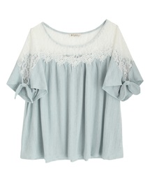 axes femme | 肩レース切り替えプルオーバー(Tシャツ/カットソー)