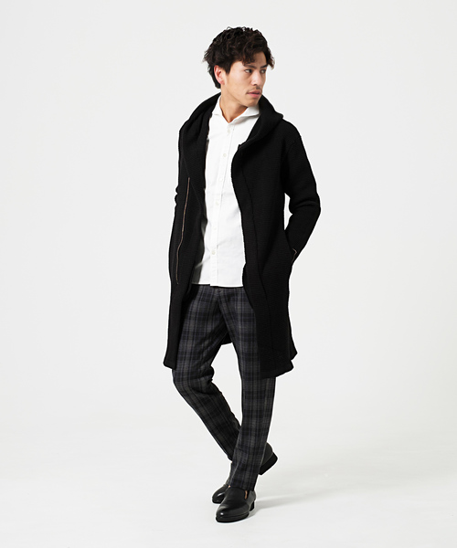FUGA（フーガ）の「ラップフードニットガウン（その他アウター・メンズ・ブラック/ミックスグレー・M/L/XL）」の15枚目の写真
