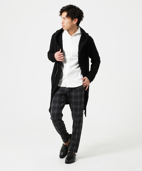 FUGA（フーガ）の「ラップフードニットガウン（その他アウター・メンズ・ブラック/ミックスグレー・M/L/XL）」の3枚目の写真