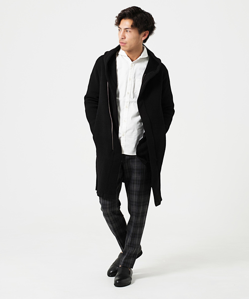 FUGA（フーガ）の「ラップフードニットガウン（その他アウター・メンズ・ブラック/ミックスグレー・M/L/XL）」の10枚目の写真