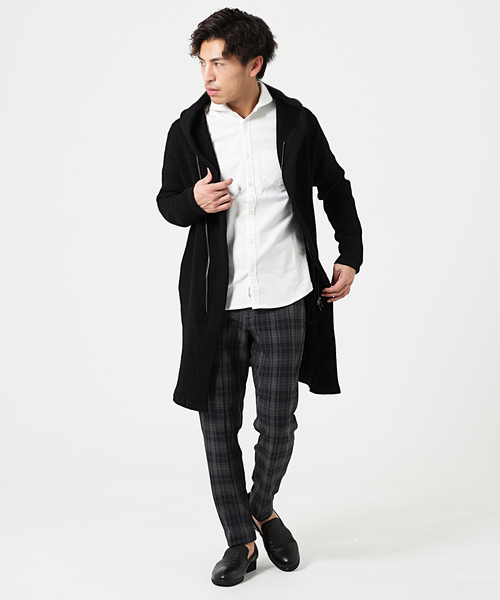 FUGA（フーガ）の「ラップフードニットガウン（その他アウター・メンズ・ブラック/ミックスグレー・M/L/XL）」の5枚目の写真
