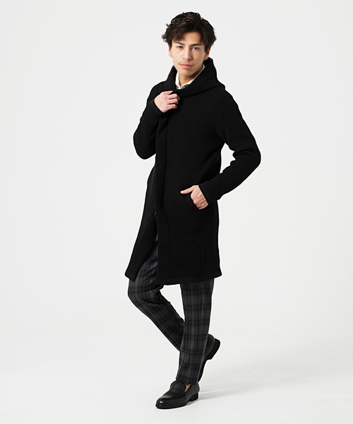 FUGA（フーガ）の「ラップフードニットガウン（その他アウター・メンズ・ブラック/ミックスグレー・M/L/XL）」の21枚目の写真