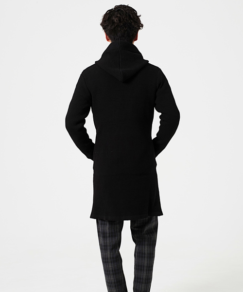 FUGA（フーガ）の「ラップフードニットガウン（その他アウター・メンズ・ブラック/ミックスグレー・M/L/XL）」の13枚目の写真