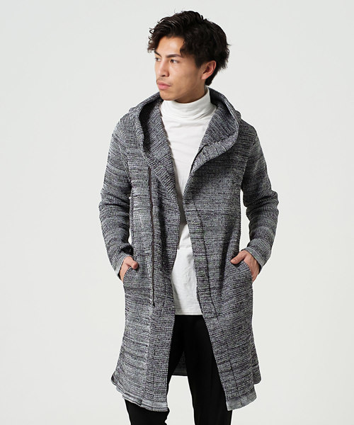 FUGA（フーガ）の「ラップフードニットガウン（その他アウター・メンズ・ブラック/ミックスグレー・M/L/XL）」の22枚目の写真
