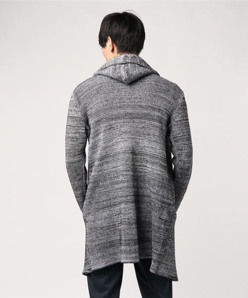 FUGA（フーガ）の「ラップフードニットガウン（その他アウター・メンズ・ブラック/ミックスグレー・M/L/XL）」の7枚目の写真