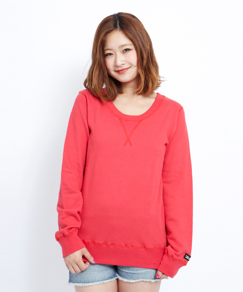 X-girl(エックスガール)の「SWEAT L/S TOP(スウェット・レディース・ブラック/アッシュグレー/レッド・1/2)」の3枚目の写真