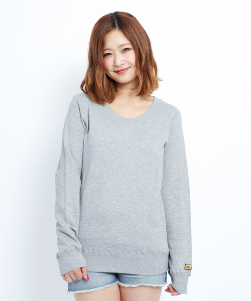 X-girl(エックスガール)の「SWEAT L/S TOP(スウェット・レディース・ブラック/アッシュグレー/レッド・1/2)」の2枚目の写真