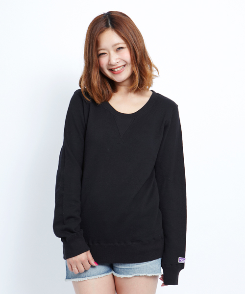 X-girl(エックスガール)の「SWEAT L/S TOP(スウェット・レディース・ブラック/アッシュグレー/レッド・1/2)」の1枚目の写真