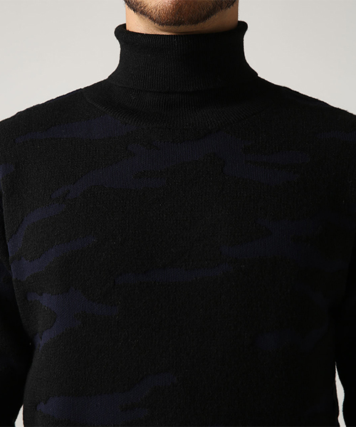 AZUL by moussy（アズールバイマウジー）の「ジャガードカモタートルネックプルオーバー（ニット/セーター・メンズ・ホワイト/ブラック/ボルドー・SMALL/MEDIUM/LARGE/X-LARGE/X-SMALL）」の10枚目の写真