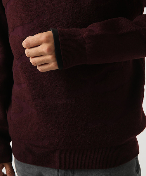 AZUL by moussy（アズールバイマウジー）の「ジャガードカモタートルネックプルオーバー（ニット/セーター・メンズ・ホワイト/ブラック/ボルドー・SMALL/MEDIUM/LARGE/X-LARGE/X-SMALL）」の19枚目の写真