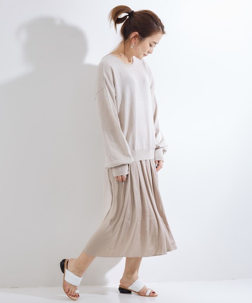 STUDIOUS（ステュディオス）の「【STUDIOUS】 2WAYニットコンビワンピース（ワンピース・レディース・ブラック/ベージュ/サックスブルー・FREE）」の18枚目の写真