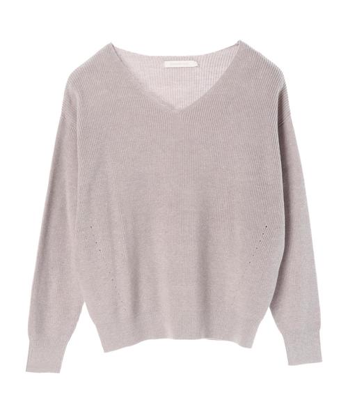 AMERICAN HOLIC（アメリカンホリック）の「New肩落ちVネックニットプルオーバー（ニット/セーター・レディース・グレー系その他/ベージュ/ピンク/ネイビー/ミント/アイボリー・L/M）」の10枚目の写真