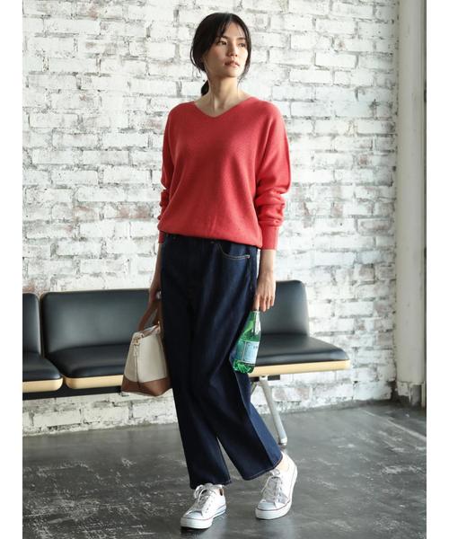 AMERICAN HOLIC（アメリカンホリック）の「New肩落ちVネックニットプルオーバー（ニット/セーター・レディース・グレー系その他/ベージュ/ピンク/ネイビー/ミント/アイボリー・L/M）」の18枚目の写真