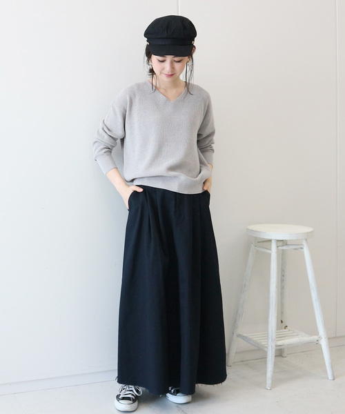 AMERICAN HOLIC（アメリカンホリック）の「New肩落ちVネックニットプルオーバー（ニット/セーター・レディース・グレー系その他/ベージュ/ピンク/ネイビー/ミント/アイボリー・L/M）」の12枚目の写真