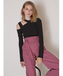 MIELI INVARIANT | カッティングスロープトップ(ニット/セーター)