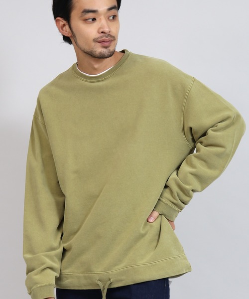 REMI RELIEF（レミレリーフ）の「REMI RELIEF/レミレリーフ SP裏毛アウトドアクルー(無地)（スウェット・メンズ・ブラック/ピンク/オレンジ/ブルー/グリーン/カーキ/オフホワイト/ブラウン/マスタード/ダークパープル/チェリーピンク・S/M/L/XL）」の5枚目の写真