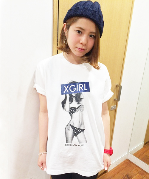 X-girl(エックスガール)の「SUMMER GIRL MENS S/S TEE(Tシャツ/カットソー・レディース・ホワイト/ブラック・LARGE/MEDIUM)」の6枚目の写真