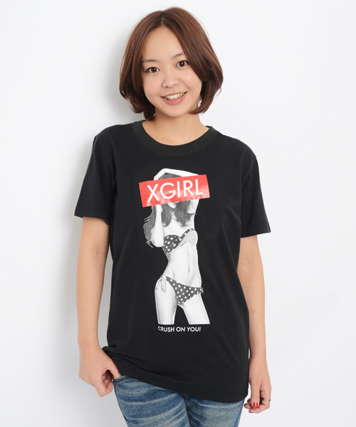 X-girl(エックスガール)の「SUMMER GIRL MENS S/S TEE(Tシャツ/カットソー・レディース・ホワイト/ブラック・LARGE/MEDIUM)」の3枚目の写真