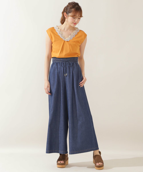 JILL by JILL STUART（ジルバイジルスチュアート）の「イージーパラッツォパンツ（デニムパンツ・レディース・ホワイト系その他/ネイビー/レッド系その他・FREE）」の19枚目の写真