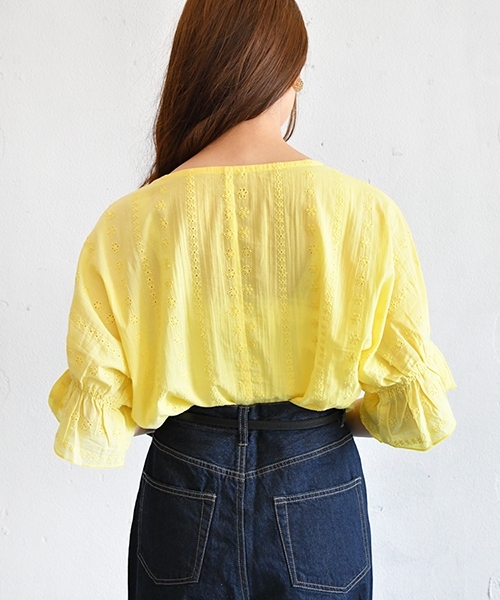 PairPair（ペアペア）の「スカラップコットンレースブラウス（シャツ/ブラウス・レディース・ブラック/オフホワイト/イエロー・FREE）」の15枚目の写真