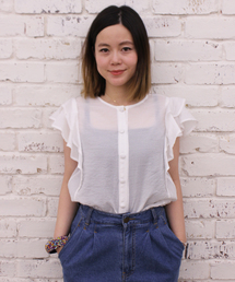 mystic | 肩フリルパフスリーブプルオーバー(シャツ/ブラウス)